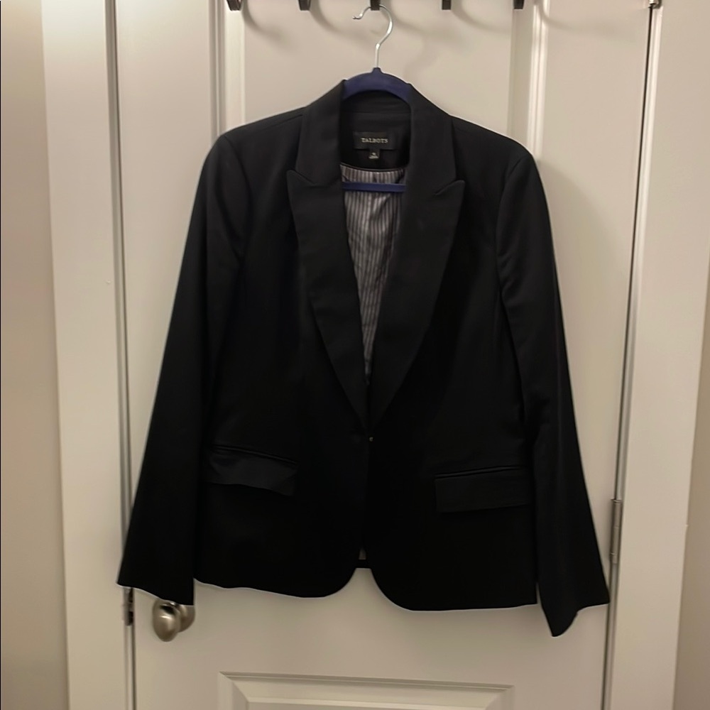 Talbots Black Suit Jacket with Notched Lapels